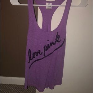 VS PINK racer back tank top. Good used condition